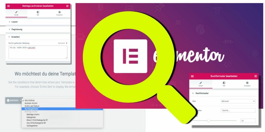 Suchen mit Elementor